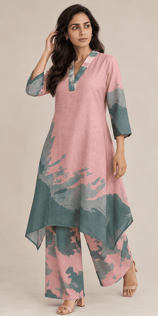 PINK LINEN COORD SET
