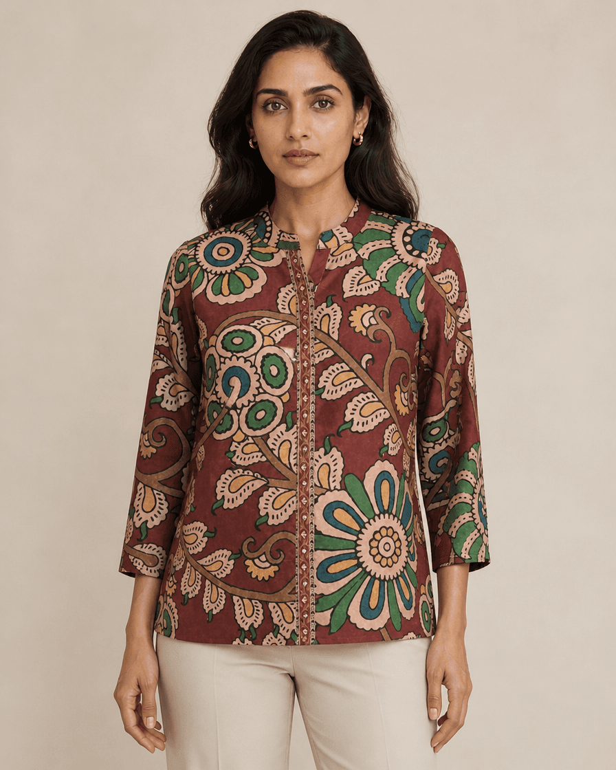EMBELLISHED SILK TOP