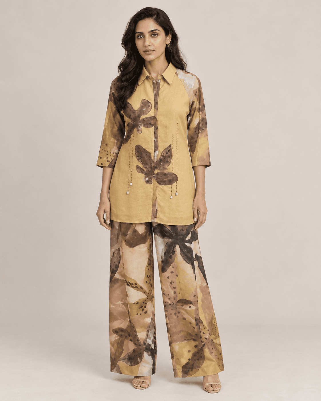 APPLIQUE LINEN COORD SET