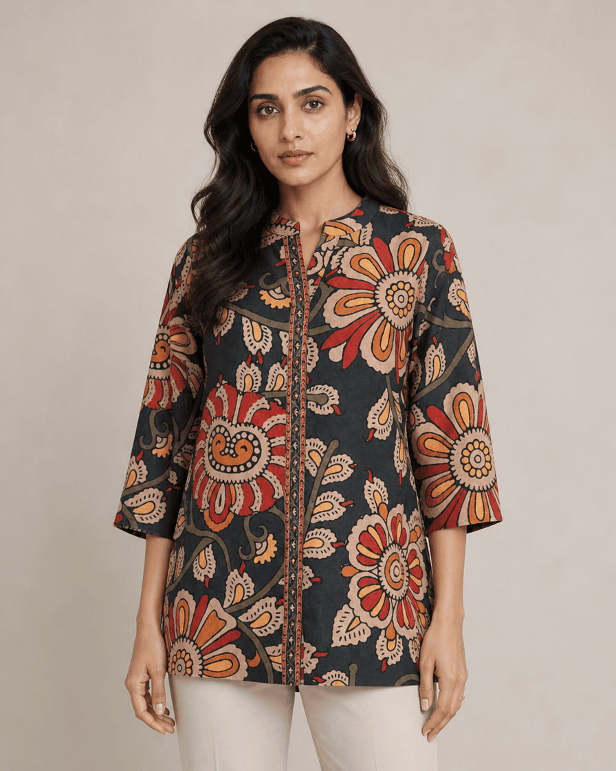 EMBELLISHED SILK TOP