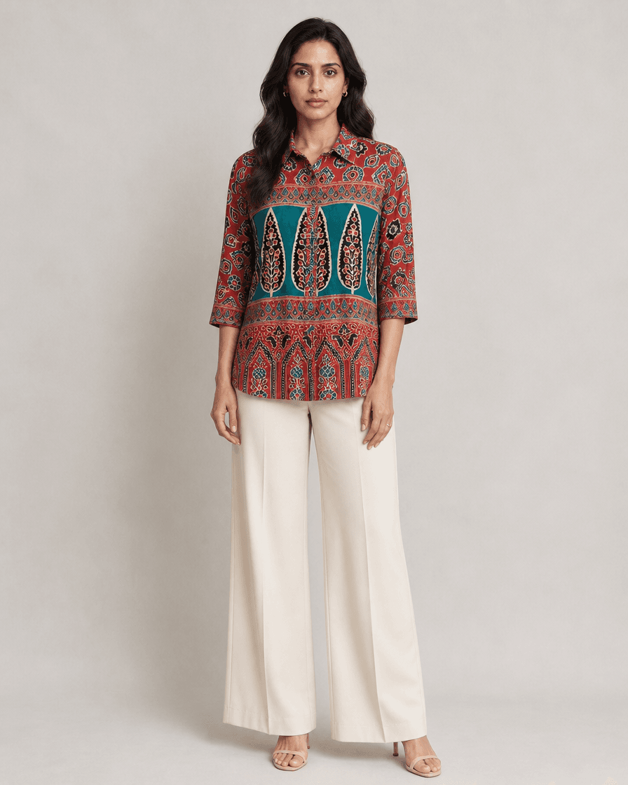EMBELLISHED SILK SHIRT