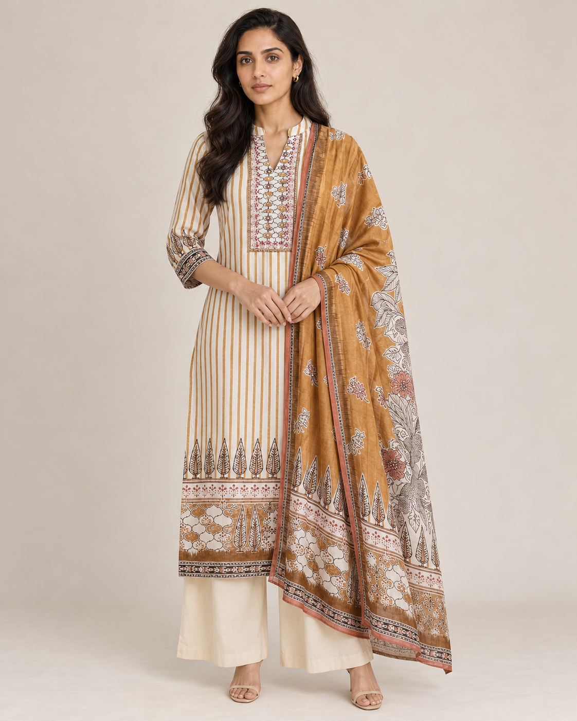 RAW SILK KURTA DUPATTA SET
